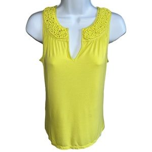 Women's Ann Taylor Lime Green/Chartreuse Sleeveless Top - XS